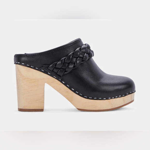 Dolce Vita $115 Women’s Hila Leather Clog Mules Wooden Heel Size 6.5 NWT - Picture 1 of 6